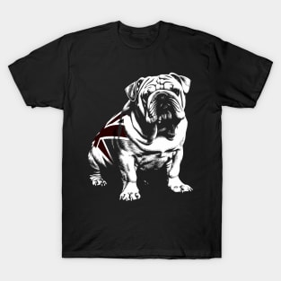 British Bulldog Union Jack Illustration - Patriotic Dog Design T-Shirt